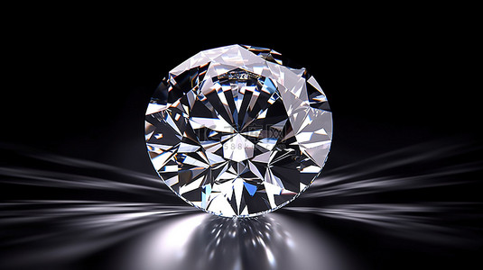 宝石钻石背景图片_黑暗背景下闪闪发光的宝石 3D 渲染