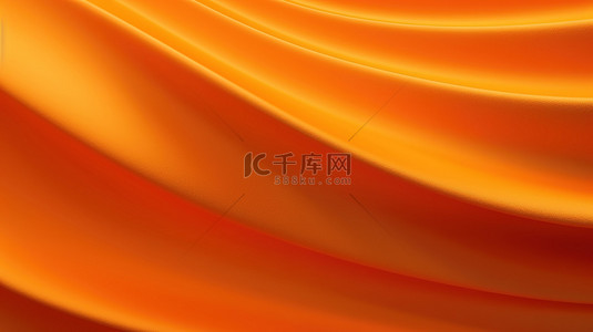 充满活力的橙色波浪抽象背景与动态几何形状和虚线口音 3D 渲染