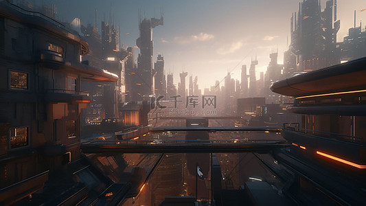 科幻城市背景图片_游戏智能城市
