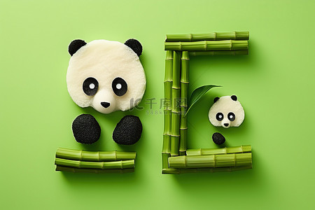 大写p背景图片_竹棍和熊猫正在形成字母 p