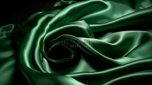 绸带卡通背景图片_丝绸墨绿色质感