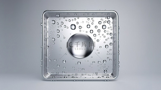水滴形状背景图片_装饰着水滴的方形框架的 3d 渲染