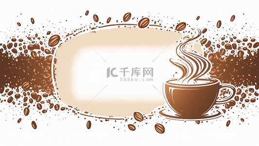 卡通豆子背景图片_咖啡咖啡豆卡通背景