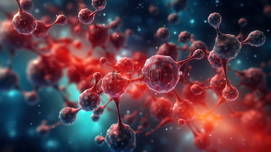 物理科学背景图片_科学背景下抽象分子结构的 3d 插图
