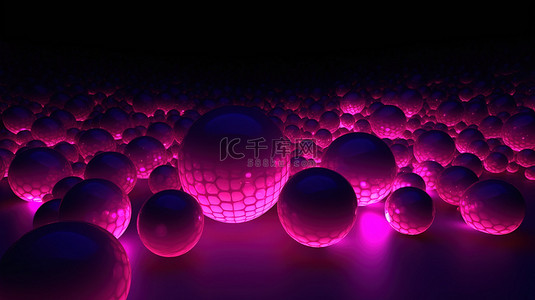 各种泡泡背景图片_3d 渲染抽象中各种尺寸的发光紫色和粉红色球体