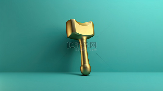 锤子标志背景图片_标志性锤子 3D 渲染的社交媒体符号