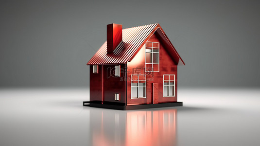 红房子的光泽 3D 渲染是顶级房地产企业的理想选择