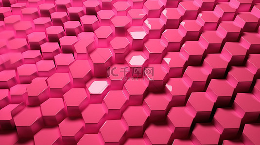 3d 粉红色六角形图案背景