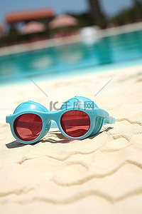 红沙滩游泳镜带眼镜