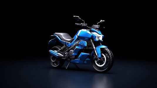 运动骑背景图片_灰色背景的 3D 插图，配有蓝色城市运动摩托车，供两名骑手使用