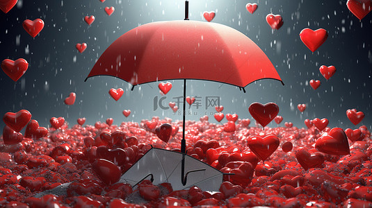 医疗保障医疗保障背景图片_保护红心的伞的 3d 插图