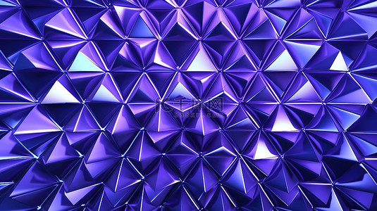白色花白色背景背景图片_蓝色和紫色三角形结构的几何 3D 渲染