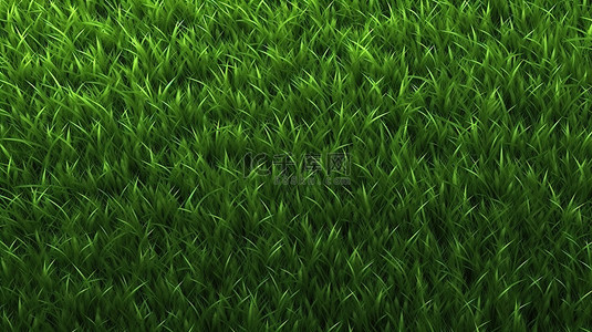 郁郁葱葱的绿色草地的插图 3D 渲染