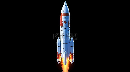 空间图标太空背景图片_现实太空火箭的天文图标高清 3D 渲染