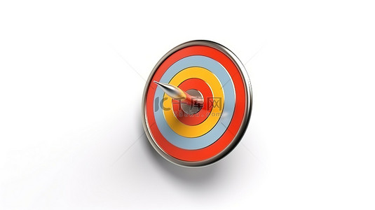 3d 目标和箭头隔离在白色背景上，用于体育和商业设计