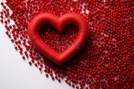 红色珠子的情人节心