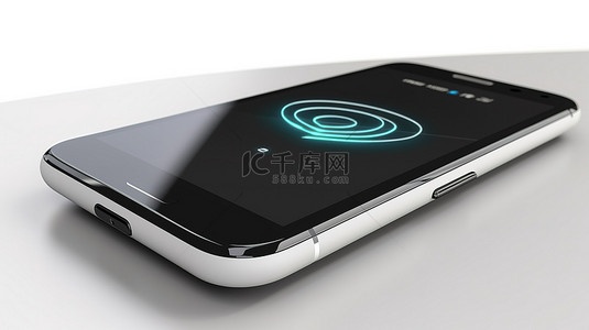 无线wifi背景图片_智能手机的移动网络概念 3D 插图与白色背景上的 wifi 图标