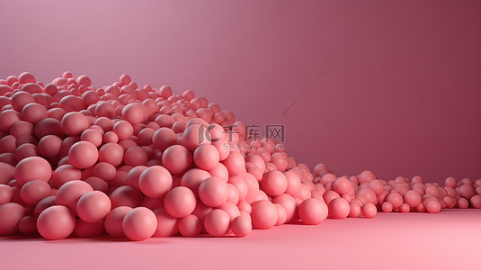 粉色圈背景图片_柔和的粉色渐变 3d 球体背景