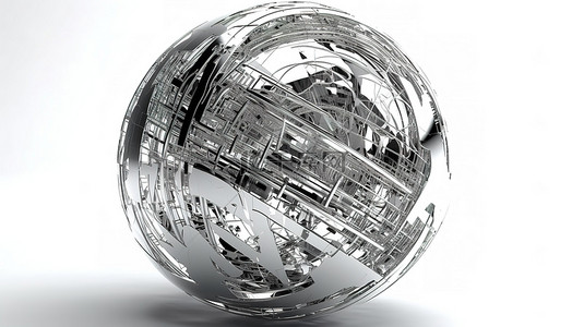 3d 渲染抽象球体，白色背景上具有未来主义氛围