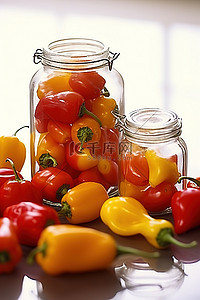罐子里的西红柿和辣椒