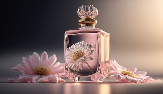 香水粉色花朵背景