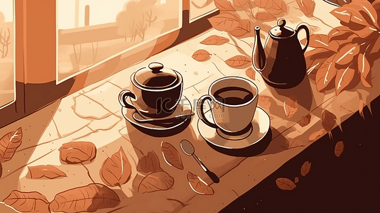 奶茶店招牌背景图片_咖啡棕色背景