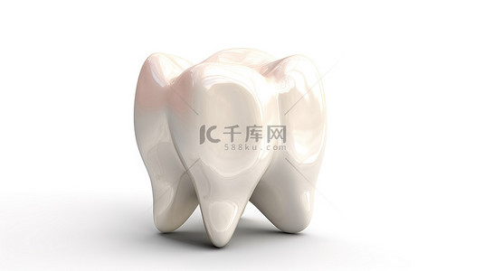 中医疗背景图片_在 3d 中描绘并在白色背景上分开的孤臼齿