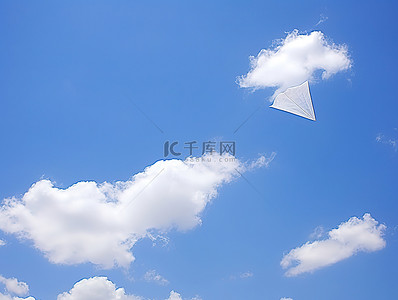 蓝天白云风筝背景图片_蓝天白云中的风筝