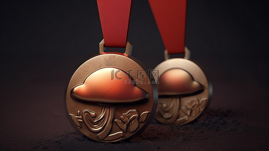 蘑菇特色3D奖章