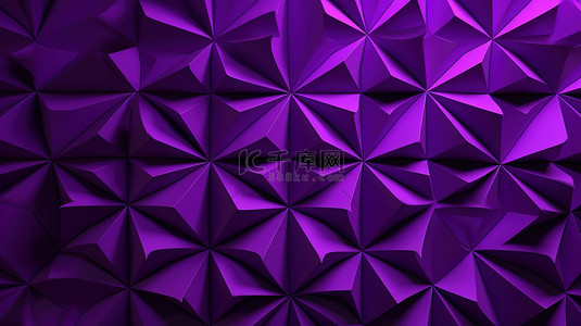 3D 插图中的紫色几何图案令人惊叹的几何背景