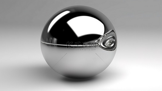 圓形按鈕背景图片_孤立的 3d 金属球特写