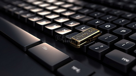 信息技术科技背景图片_时尚黑色 3D 键盘上的成功键，适合商业和科技爱好者