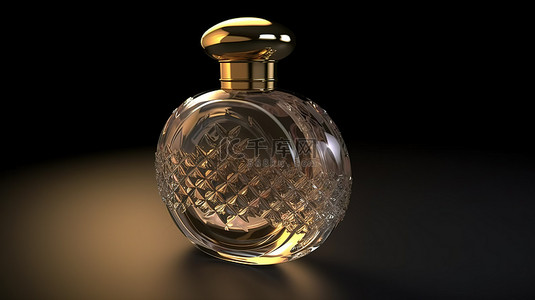 包装瓶展示样机背景图片_3d 渲染插图中的香水瓶