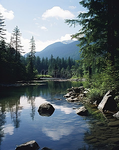 水晶湖附近的美丽景色