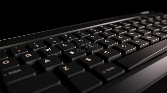 搞笑键盘背景图片_科技主题背景，配有黑色 3D 渲染键盘和教练键