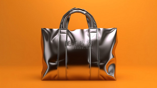 下单抽奖背景图片_充满活力的橙色背景下单色铝袋的 3D 渲染