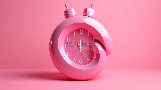 一分钟计时背景图片_粉红色背景 3d 渲染图形上的 10 分钟时间限制符号