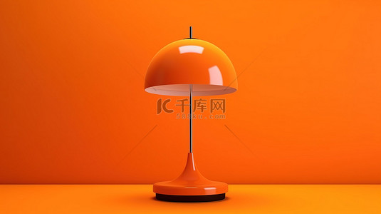 下单签收背景图片_充满活力的橙色背景下单色台灯的 3D 渲染