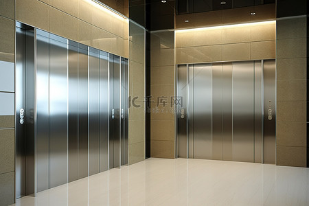 电梯排成一行，中间编号相同