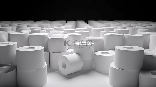 湿纸背景图片_以 3d 渲染中的白色卫生纸包为特色的背景