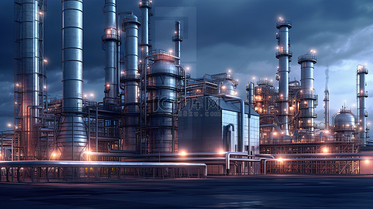 气体背景图片_炼油厂和玻璃厂外景的 3D 插图