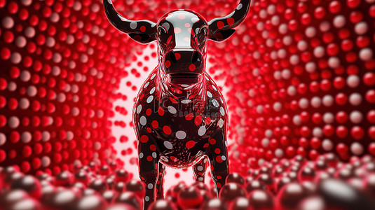 kusama bull 3d 插图渲染加密货币市场的投资增长