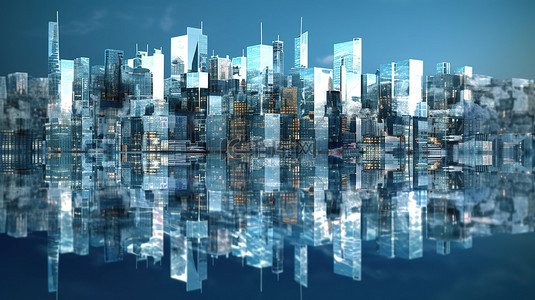 2020抗洪背景图片_纽约市天际线的 3D 渲染背景