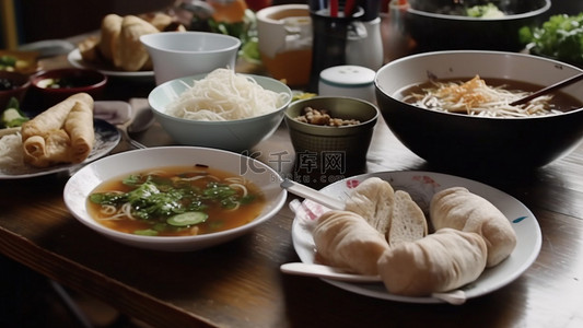 零食卡通背景图背景图片_食物小吃面包背景