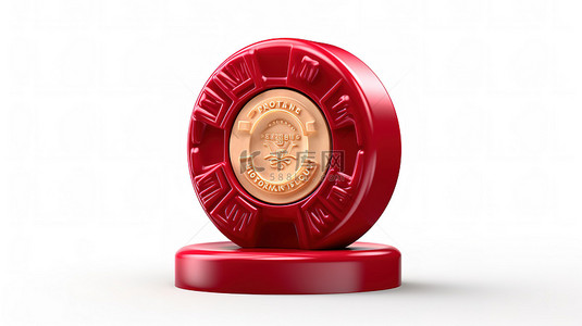 奶酪零食背景图片_带有标记的红色蜡奶酪轮的白色背景的 3D 渲染