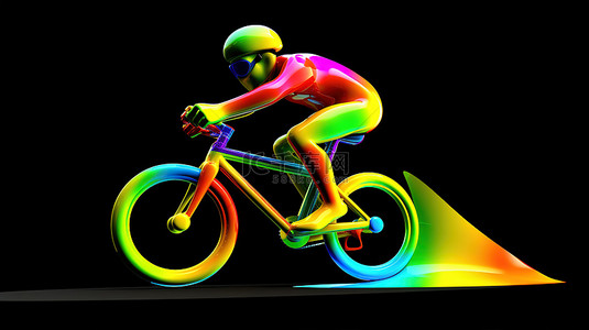 竞技背景图片_从事小轮车自行车运动的奥林匹克体育 3d 人物