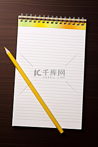 记号笔详情页背景图片_桌子上的记事本记号笔和铅笔