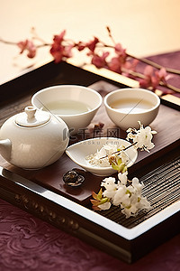 中国茶背景图片_中国 中国茶，托盘上有 tisane