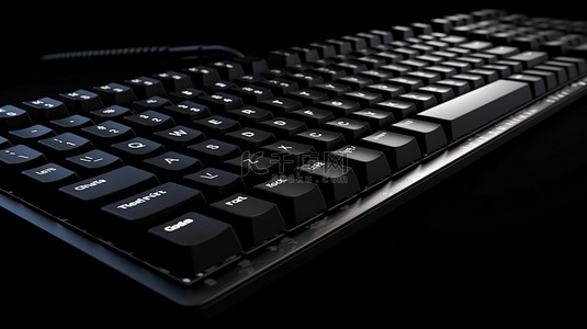 技术主题背景与 3D 渲染黑色键盘键形成