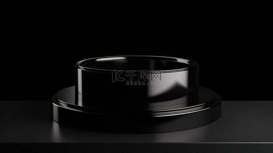 时尚黑色 3d 渲染的产品展示台